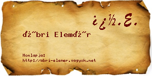 Ábri Elemér névjegykártya