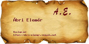 Ábri Elemér névjegykártya